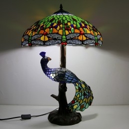 Blaue Libelle Buntglas...