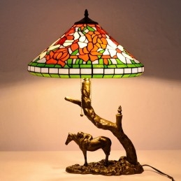 Tischlampe aus Buntglas im...